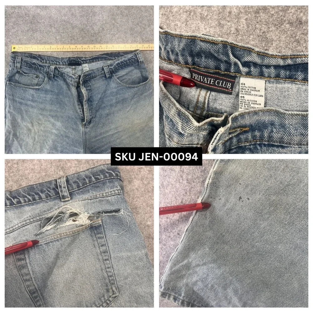 Private‎ Club Relaxed Fit Denim Shorts 44 Light Wash 100% Cotton Distressed